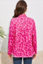 Load image into Gallery viewer, Button Cuffs Raw Hem Leopard Print Jacket
