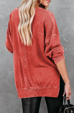 Load image into Gallery viewer, Waffle Knit Side Slit Pullover Top
