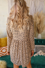 Load image into Gallery viewer, Leopard Long Sleeve Babydoll Dress
