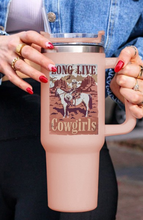 Load image into Gallery viewer, 40 Oz. Light Pink LONG LIVE COWGIRLS Tumbler
