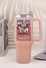 Load image into Gallery viewer, 40 Oz. Light Pink LONG LIVE COWGIRLS Tumbler
