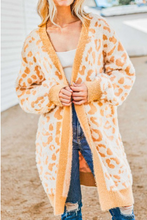 Load image into Gallery viewer, Leopard Open Front Fuzzy Cardigan
