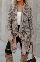 Load image into Gallery viewer, Leopard Draped Knit Cardigan
