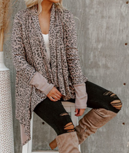 Load image into Gallery viewer, Leopard Draped Knit Cardigan
