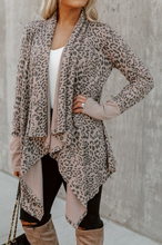 Load image into Gallery viewer, Leopard Draped Knit Cardigan
