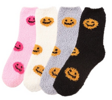 Load image into Gallery viewer, Smiley Fuzzy Socks
