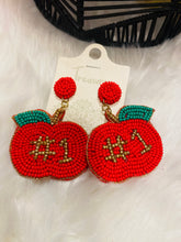 Load image into Gallery viewer, #1 Red Apple Teacher Earrings
