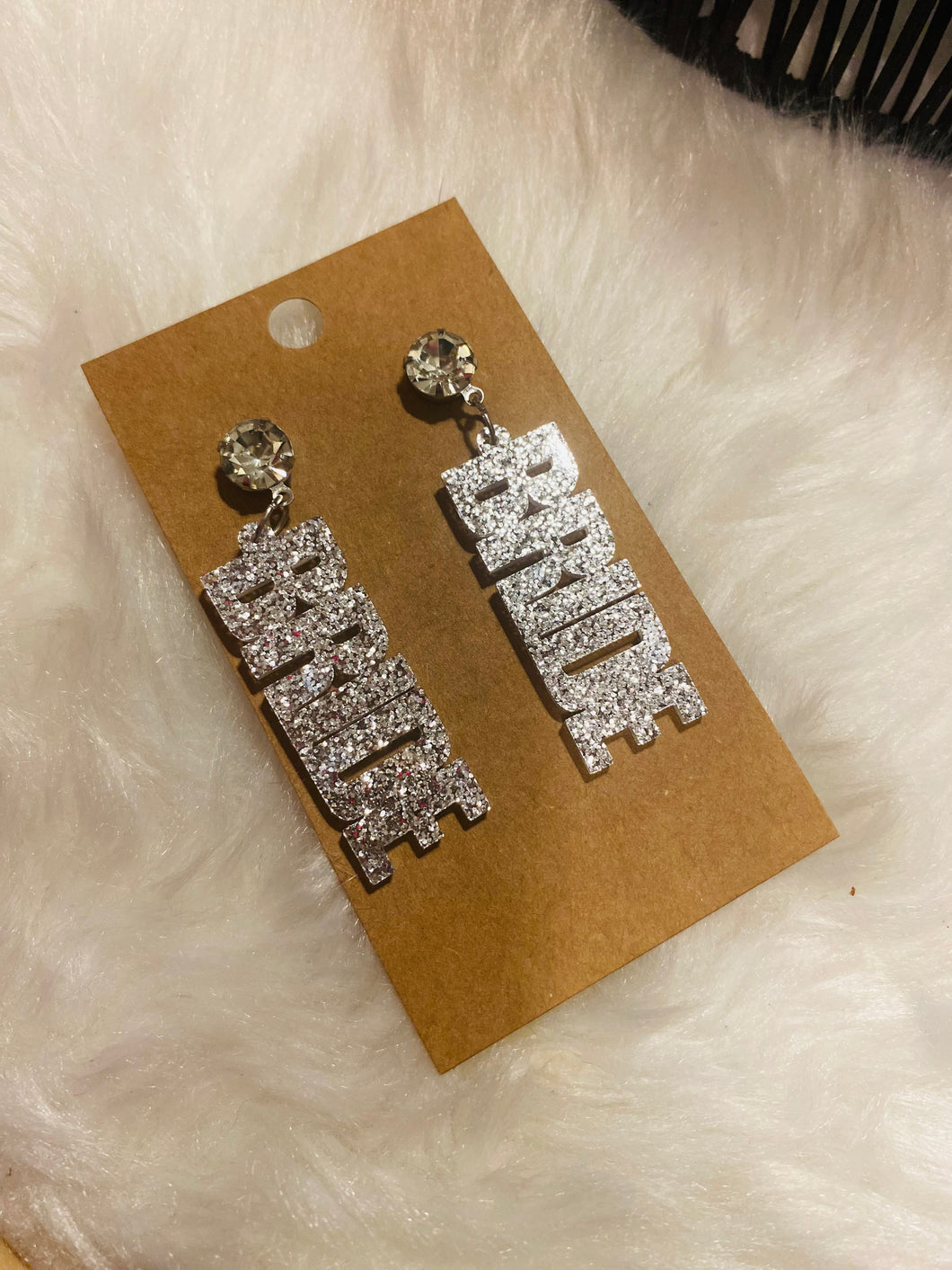 Acrylic BRIDE Earrings