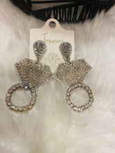 Load image into Gallery viewer, Fully Beaded with Rhinestones DIAMOND RING Earrings
