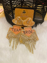 Load image into Gallery viewer, Fully Beaded with Rhinestones TEAM BRIDE Earrings
