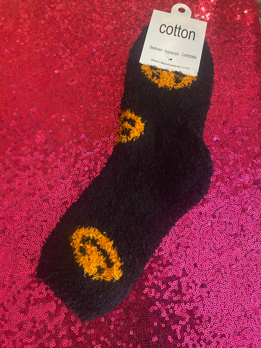 Smiley Fuzzy Socks