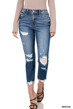 Load image into Gallery viewer, Zenana Distressed Crop Skinny Jeans with Cuffed Hem
