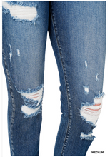 Load image into Gallery viewer, Zenana Distressed Crop Skinny Jeans with Cuffed Hem
