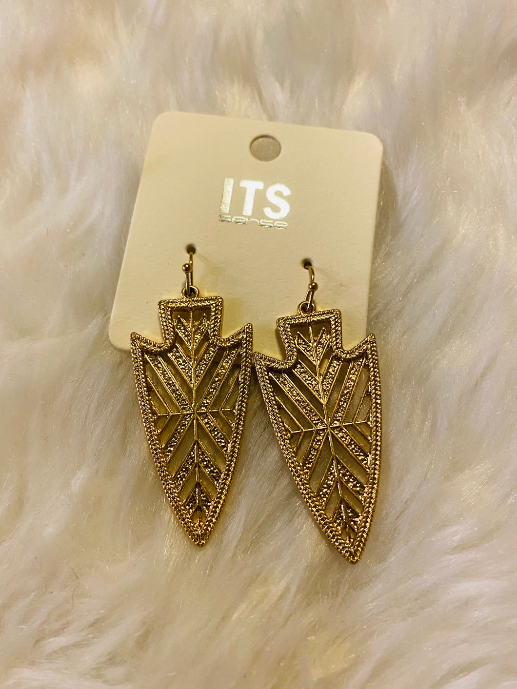 Aztec Gold Arrowhead Earrings