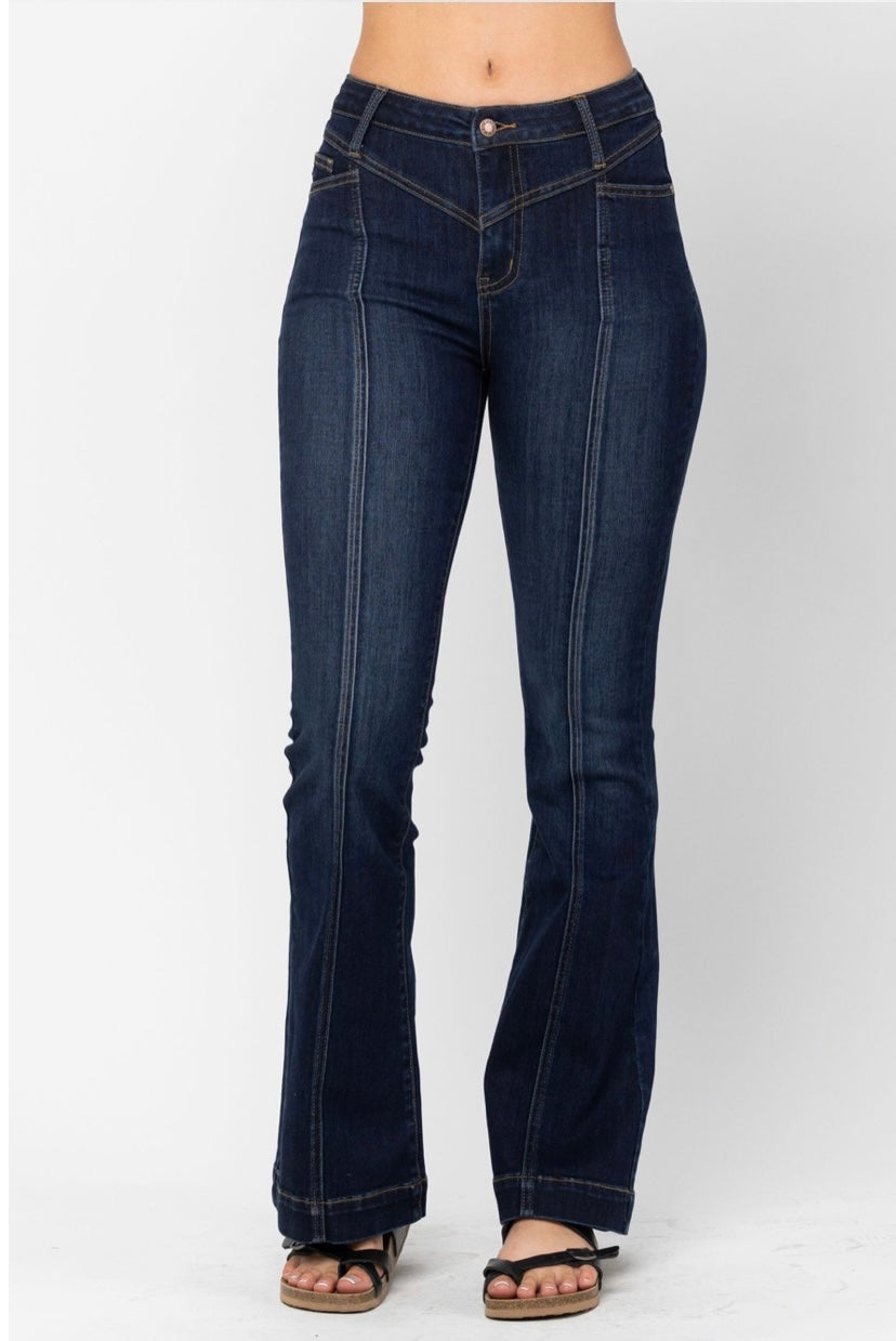 Judy Blue Dark Wash High Waist Long Flare Jeans