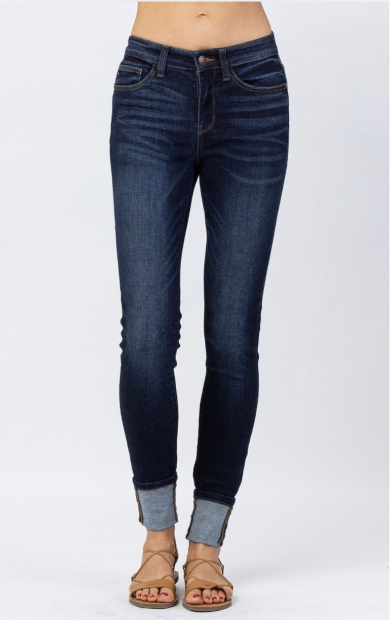 Judy Blue Dark Wash Uncuffed Skinny Jeans