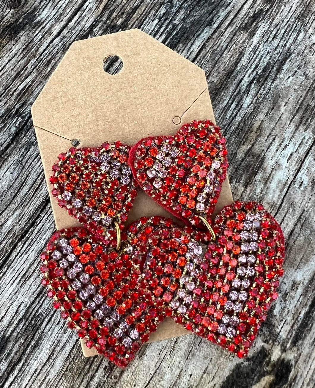 Rhinestone Heart Earrings